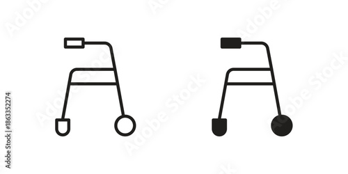Walker icons concept. Vector Line Icon Design. Simple flat style