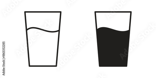Water glass icons concept. Vector Line Icon Design. Simple flat style