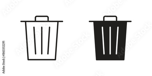 Waste Bin icons concept. Vector Line Icon Design. Simple flat style
