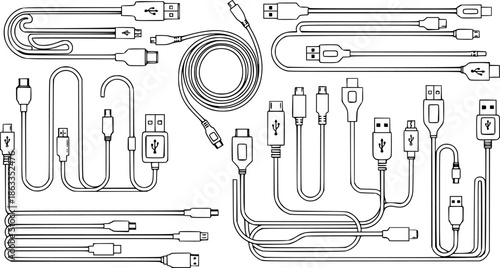 set of usb cables.
