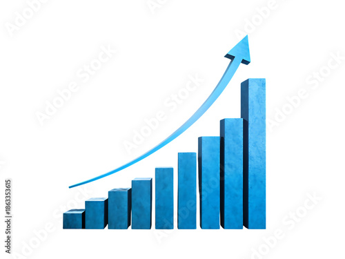 Blue bar graph with an upward trend arrow on transparent background showing growth Free Download Blue bar graph with an upward trend arrow on transparent background showing growth - GFXLoad