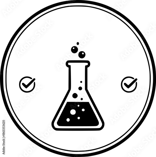 Lab tested round vector badge icon design
