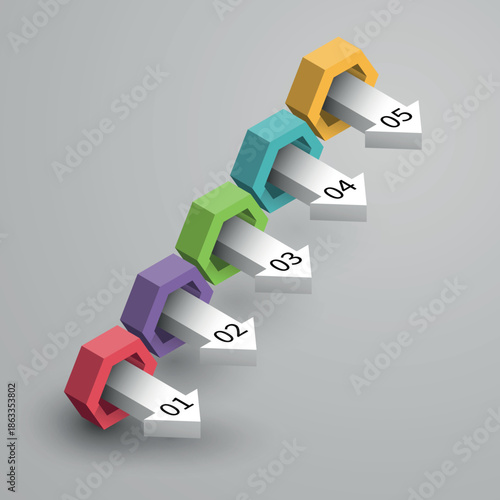 abstract vector background with arrows, step by step stages