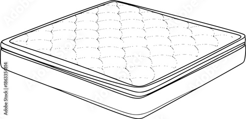 Comfortable Bed Mattress Outline Art.
