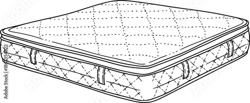 Comfortable Bed Mattress Outline Art.
