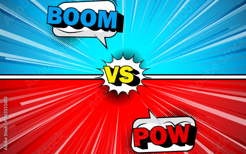 Versus pop art background templates for comic book pages.