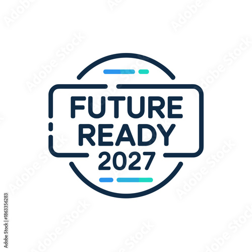 Minimal badge logo for Future Ready 2027 – Perfect for corporate identity, school readiness programs, or tech-forward branding.