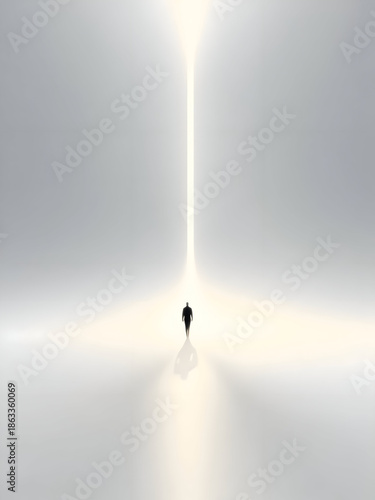 Focused Direction Concept Illustration with Human Silhouette Path