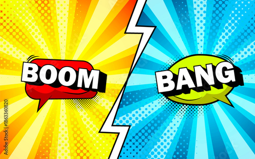 Versus pop art background template for cartoon comic book pages or posters. Vector illustration.