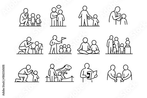 Manage child vector icons respect supervision care museum shared family icon guidance