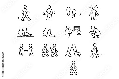 Icon mindful vector awareness careful etiquette museum icons foot walking step clarity