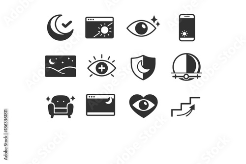 Accessibility comfort interface step digital vector reduction icons icon cue balance mode