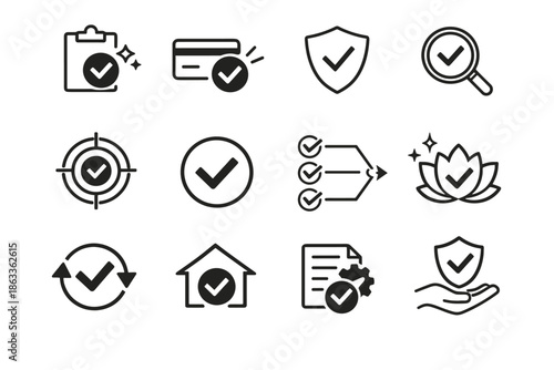 Subscription processed vector icon trust symbol icons payment calm renewal confirmation checkmark