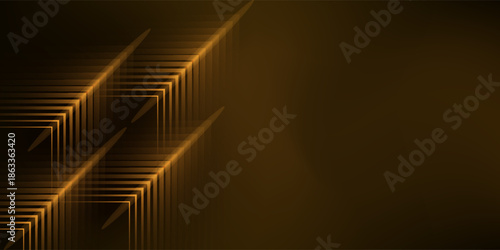 dynamic golden arc line technology design concept on black background