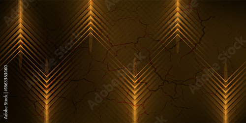 dynamic golden arc line technology design concept on black background.vector illustration.