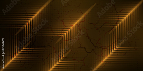 dynamic golden arc line technology design concept on black background.vector illustration.