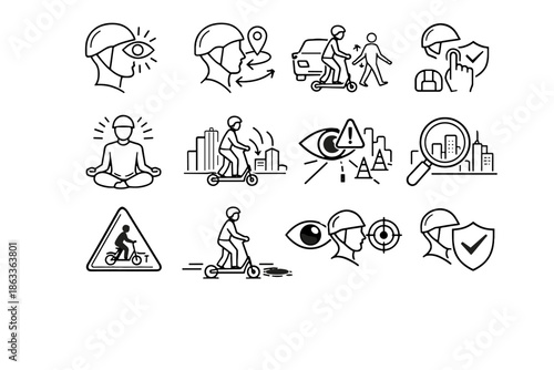 Movement attention calm safety cue vigilance vector icon icons shared overview navigation