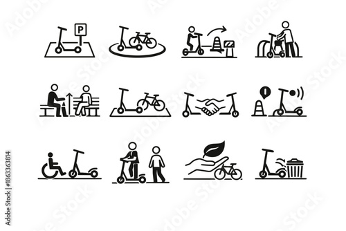 Awareness micro courtesy vector safe respect urban mobility cue habit parking icon