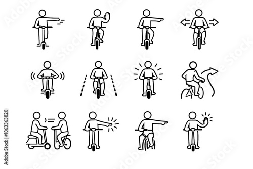 Intention vector intentions habit icon cue signaling riding movement mobility urban communication