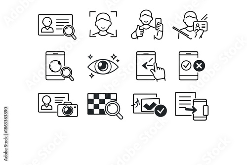 Verification visual icon cue vector glare scan framing step remote clarity capture
