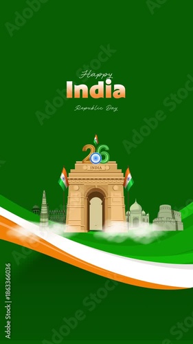 Vibrant India Republic Day celebration with iconic Gateway of India