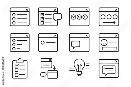 Survey flow skip insight vector subscription capture option icons feedback icon response