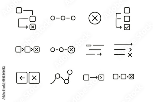 Icons ux progress icon completion indicator guided linear minimalist flow navigation vector
