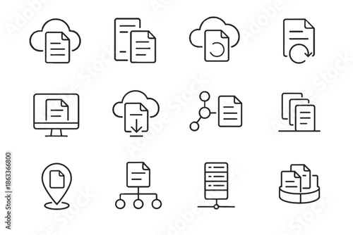 Hybrid icon archive digital backup synced cloud online local document storage vector