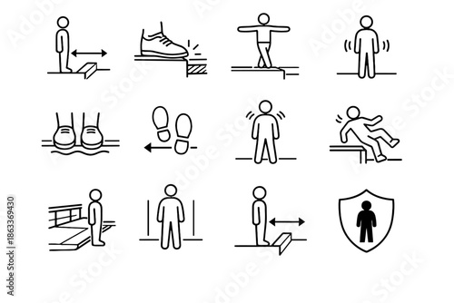 Distance curb prevention spacing vector icon safe fall safety urban from icons