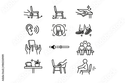 Icons cue step noise focus avoid shared vector etiquette icon care caf