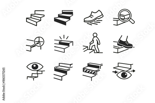 Clear icon visual vector aid edges safe calm marking stair safety minimalist