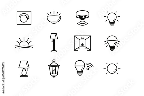 Lamp light lighting dimmer mindful style icons fixture ambient vector led icon