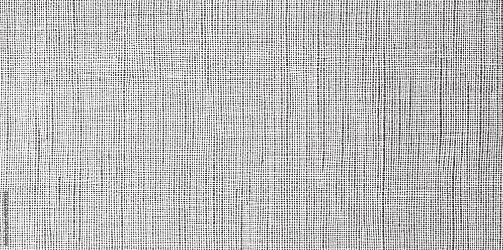 Fototapeta premium Vector fabric texture. Distressed texture of weaving fabric. Grunge background. Abstract halftone vector illustration. Overlay to create interesting effect and depth. Black isolated on white. EPS10.