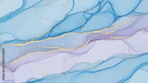 Delicate watercolor marble texture in light blue and pastel purple tones