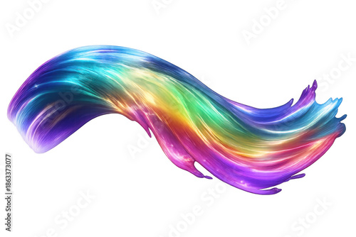 Wallpaper Mural Rainbow colored abstract wave brush stroke creating a vibrant, glowing, fluid art design element with transparent background Torontodigital.ca