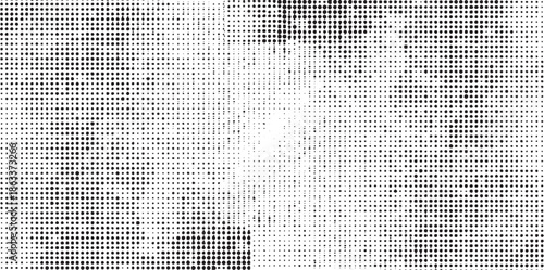 Grid spotted pattern. Abstract grunge halftone lined texture. Distressed uneven grunge background. Abstract vector illustration. Overlay to create interesting effect and depth. Isolated on white. 