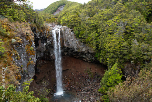 New Zealand Alpine waterfall. Ruapehu