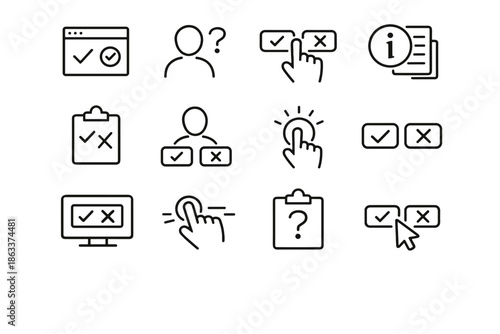 Consent request clarity prompt user vector invitation decision icon initiation digital