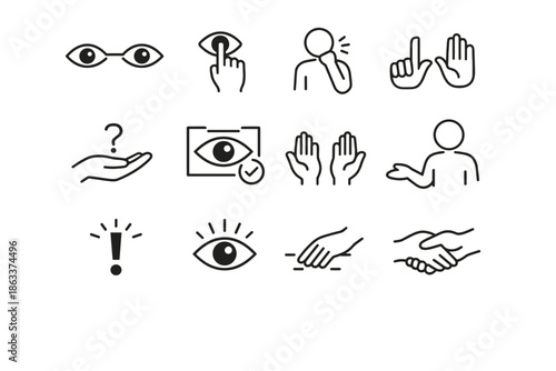 Cue request non vector icons inquiry coworking signal visual icon quiet respectful