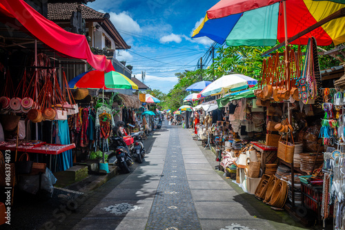 views of ubud market in bali, indonesia	
