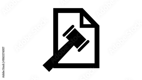 Vector illustration of a judge's gavel and documents 