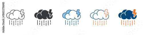 Heavy Rain Icon Set Multiple Style Collection 
