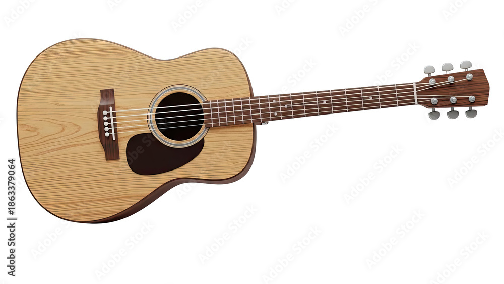 Fototapeta premium Acoustic Guitar with Natural Wood Finish
