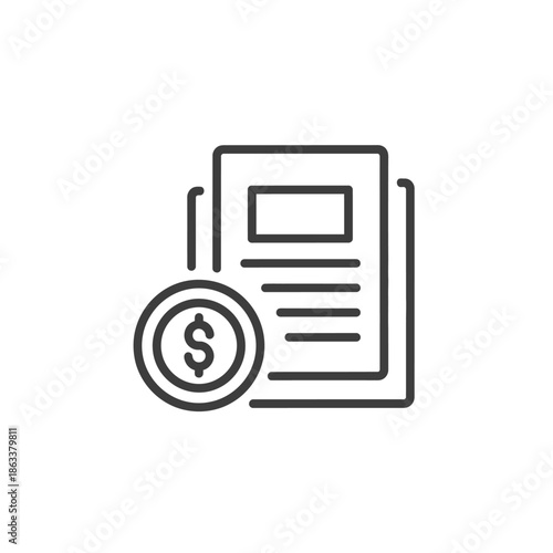 Financial Document Icon Representing Money and Budgeting Concepts