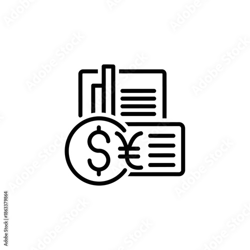 Financial Documents and Currency Exchange Illustration for Business and Economy Topics
