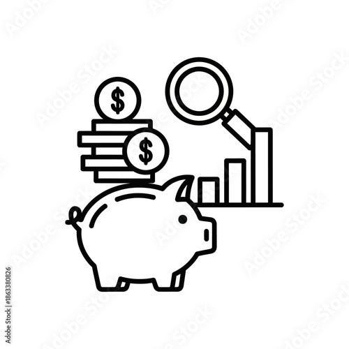 Financial Growth and Savings Concepts with Piggy Bank and Investment Chart