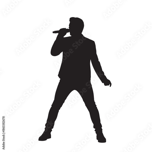 Singer Silhouette Vector Microphone Performance Stage Entertainment Act