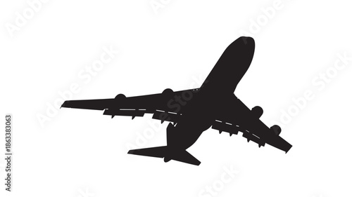 Airplane Silhouette Vector Jet Plane Aircraft Transport Flight Travel Aviation Airliner Wing Commercial Sky Flying Journey