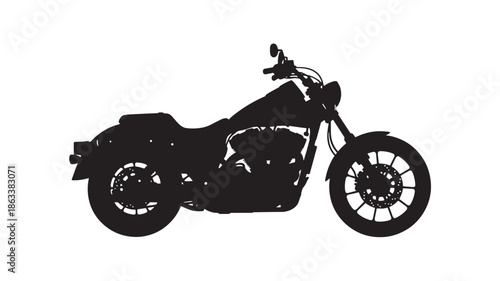 Motorcycle Silhouette Cruiser Bike Vehicle Design Isolated Vector