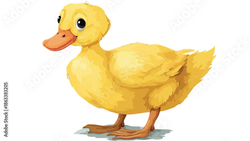 Adorable Duck Cartoon Vector with Outline for Creative Projects